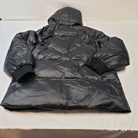7 for all Man Kind Jacket Womens Small Hooded Puffer Black Down Coat Pockets - Picture 6 of 9